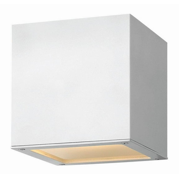 8W Led Small Outdoor Down Light Wall Lantern in Modern Style 6 inches Wide By 6 inches High-Satin White Finish Bailey Street Home 81-Bel-2332862