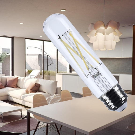 8W T10 Light Bulb 3500K Neutral White 800 Lumens Clear 300 Degree Beam E26 Medium Base 92 CRI Dimmable Wet Rated IP65 Enclosed Fixture Rated 120V S12525 (6 Pack)