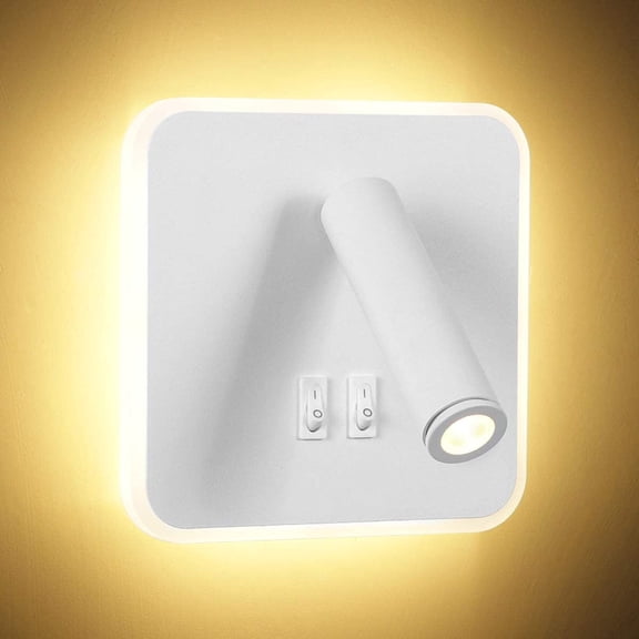 8W modern LED wall mounted reading light with 350 rotary switch, 3W LED wall mounted indoor wall light, used for bedrooms, bedside tables, living rooms, self-study rooms, white 3000K