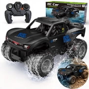 Amphibious Remote Control Car Monster Truck - 4WD Waterproof 116 Large All Terrain Off Road Vehicle with 2 Rechargeable Batteries RC Drift Cars Beach Pool Toys Gifts for Boys Kids 8-12