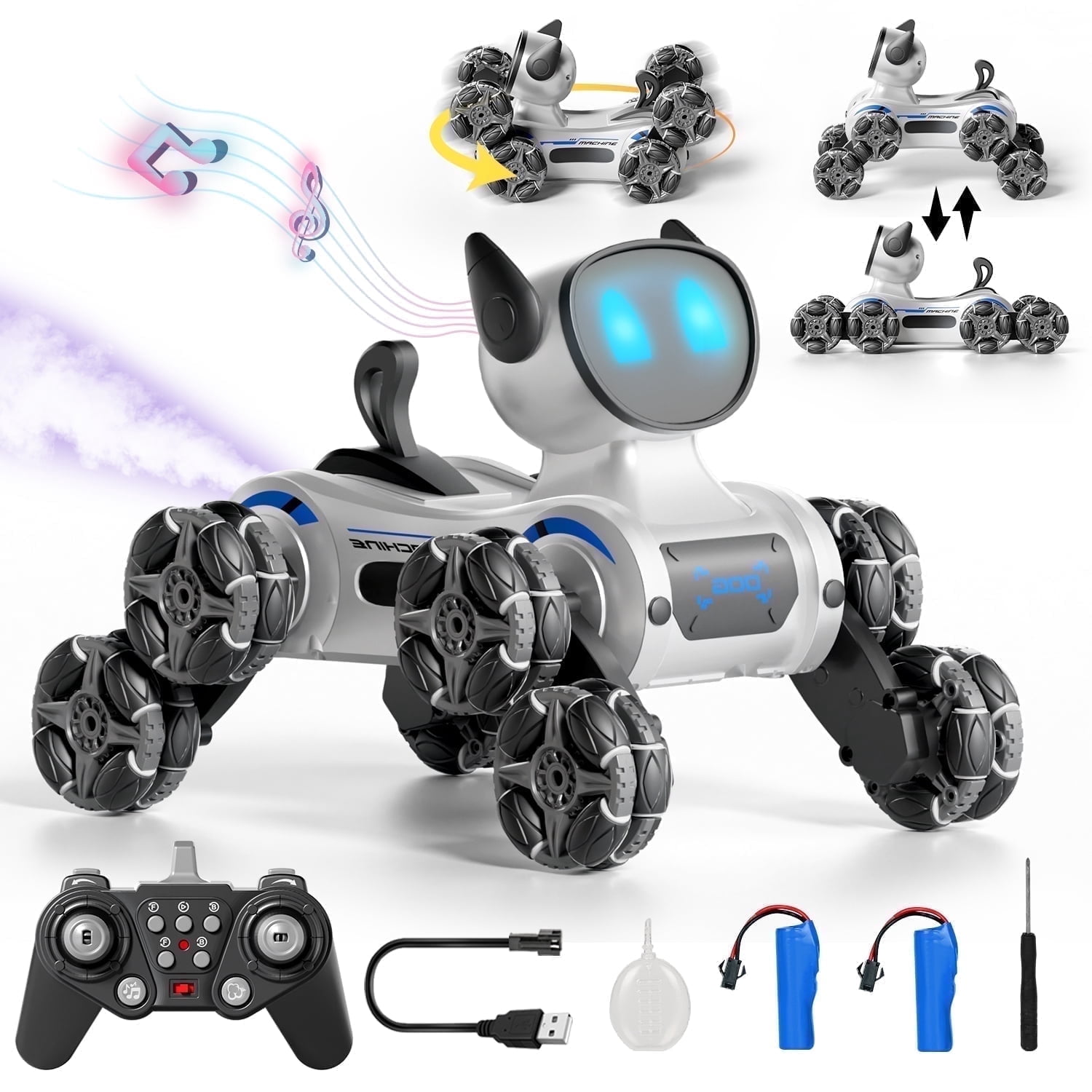 REALHEAD/9WORKS フォーチュンキッドアドベンチャー 薄ピンク成型 8WD-Remote-Control-Robot-Dog-