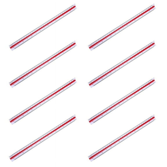 8X 1:20 1:25 1:50 1:75 1:100 1:125 Plastic Triangular Scale Ruler