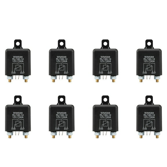 8X 12V 100Amp 4-Pin Heavy Duty ON/ Switch Split Charge Relay for Auto Boat Van Black
