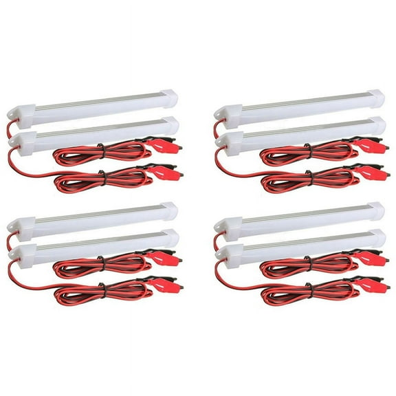 8X 12V Car LED SMD Interior Light Bar Tube Strip Lamp Van Boat Caravan Cold White