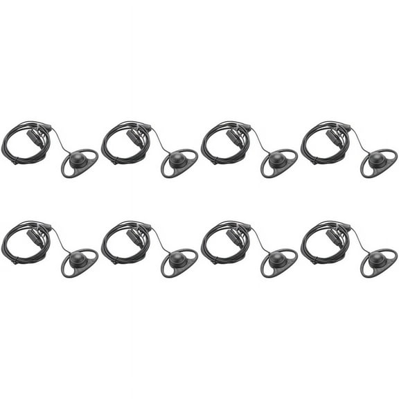 8X 2 Pin Advanced D Shape Clip-Ear Ptt Headset Earpiece Mic 2 Way Radios GP88S GP300 GP68 GP2000 GP88