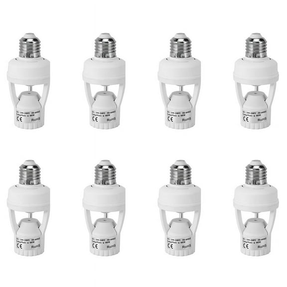 8X AC110-220V 360 Degrees Pir Induction Motion Sensor IR Infrared Human E27 Plug Socket Switch Base LED Bulb Lamp Holder