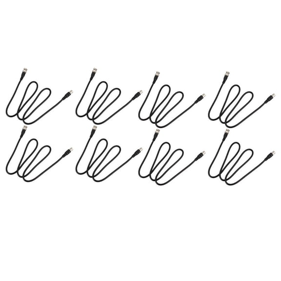 8X BNC Male to Female Plug CCTV Extension Coaxial Line Cable 3.3Ft Long Black