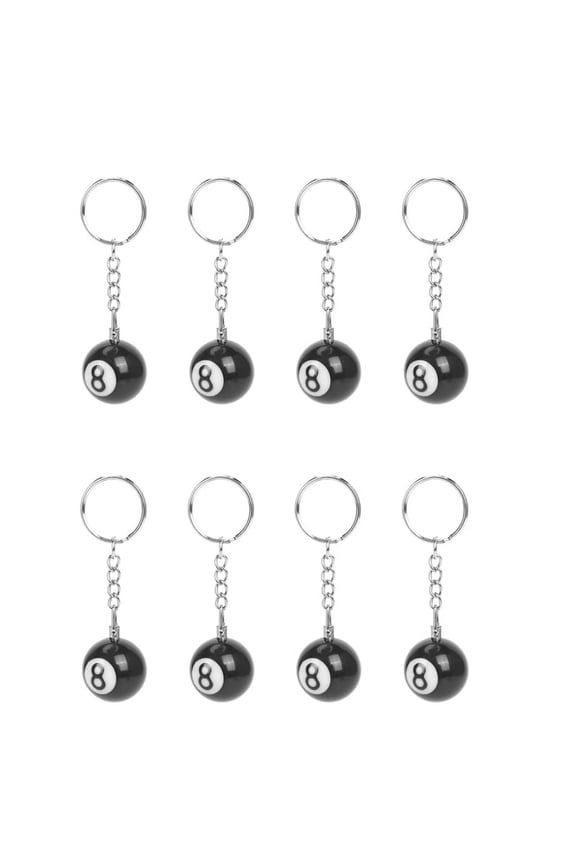 8X Billiard Ball Key Chain Key Ring Happy No. 8,8 x Billiard Ball Key Chain Keyring Happy No. 8