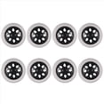 thumbnail image 1 of 8X Black White Plastic Core Foam Cartwheel Casters, 1 of 8