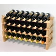 thumbnail image 1 of 8X Bottles Beech Hardwood Modular Wine Rack Stackable (8 Bottles per Row), 1 of 7