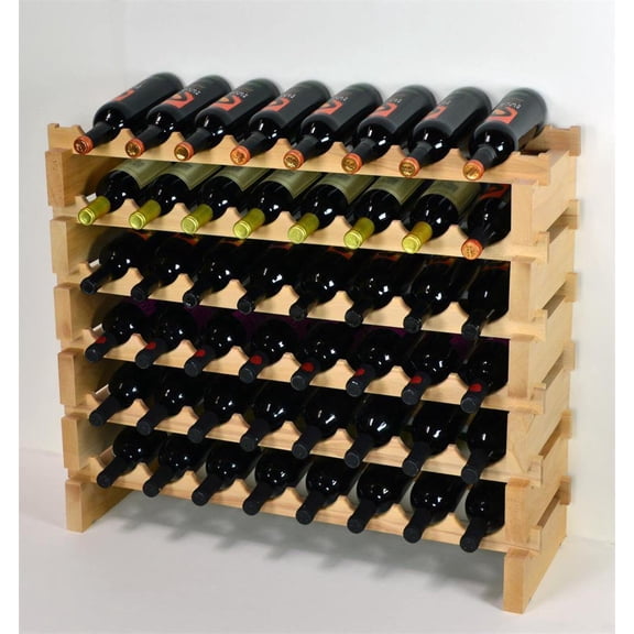 8X Bottles Beech Hardwood Modular Wine Rack Stackable (8 Bottles per Row)