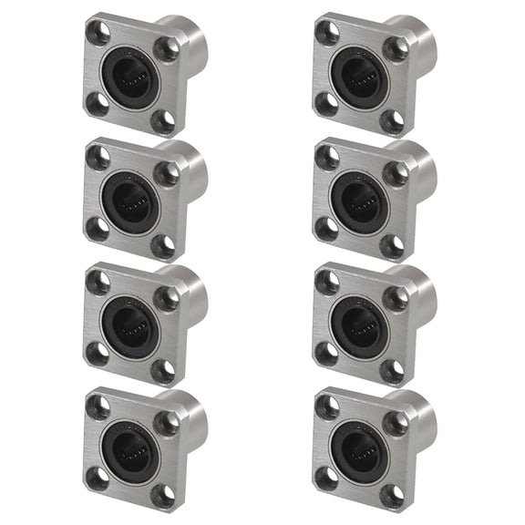 8X Bushings Square Flanged Long Linear Bearing 12mm X 21mm X 30mm