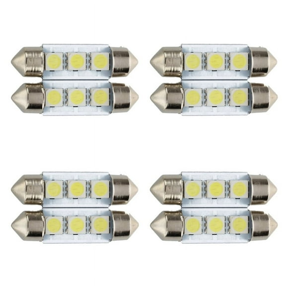 8X C5W 3 LED SMD 5050 36mm White Bulb Plate Festoons Dome Ceiling Lamp Car Light