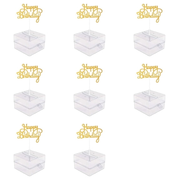 8X Cake Money Box Set, Money Pulling Cake Making Mold,Cake ATM Money Box with Gold Glitter Happy Birthday Cake Topper