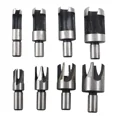thumbnail image 1 of 8X Carbon Steel Wood Plug Hole Cutter Dowel Maker Cutting Shank Drill Bit Set, 1 of 6