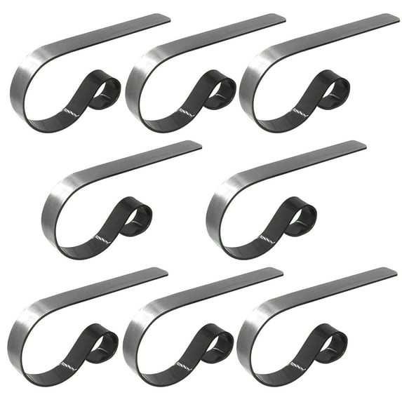 8X Christmas Stocking Hooks,8Pcs Metal Christmas Stocking Holder Hooks Fireplace Hanger With Non-Skid Design