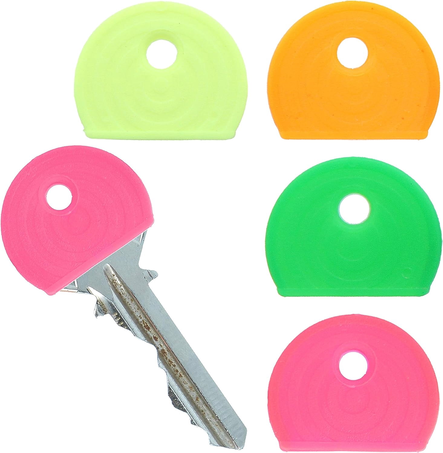8X Coloured Key Cover Caps Fits Standard Round Keys Bright Colour Easy ...