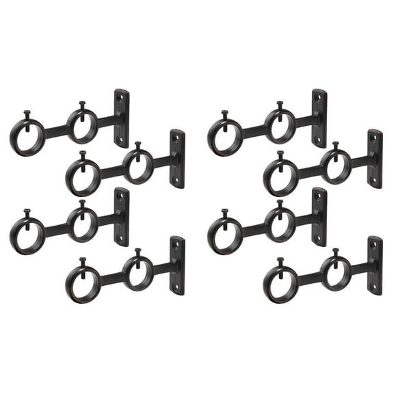 8X Curtain Rod Bracket Adjustable Double Curtain Rod Brackets Circle Curtain Rod Holders for Diameter 1.1 Inch