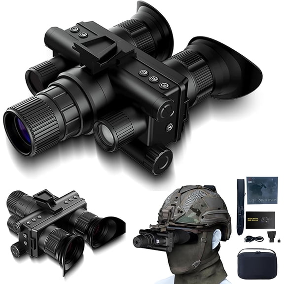 8X Digital Zoom Head-Mounted Night Vision Goggles, 4K Night Vision Binoculars for Adults with 32GB Card, Rechargeable Infrared NVG for Hunting, Camping, and Outdoor Surveillance