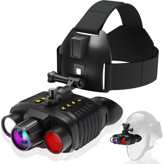 8X Digital Zoom Night Vision Goggles with 32GB Card, Head Mounted Night Vision Binoculars for Adults, 4K Infrared Digital Night Vision Goggles, 4500mAH Rechargeable Battery