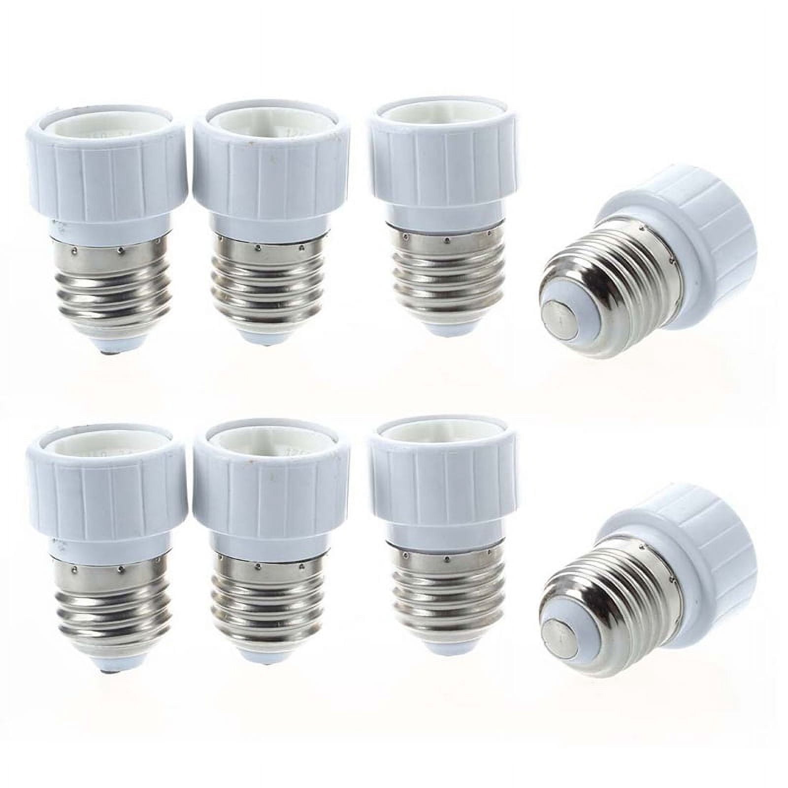 8X E27 to Light Socket Adapter Socket Adapter Lamp Bulb Converter White ...
