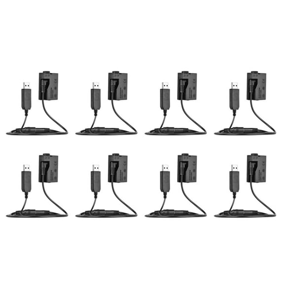 8X -E8 Dummy Battery with DC Power Bank USB Adapter Cable Replacement for LP-E8 for 550D 600D DSLR Cameras