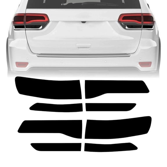 8X For 2014-2021 Jeep Grand Cherokee Smoked Tint Tail Light Vinyl Overlay Wrap