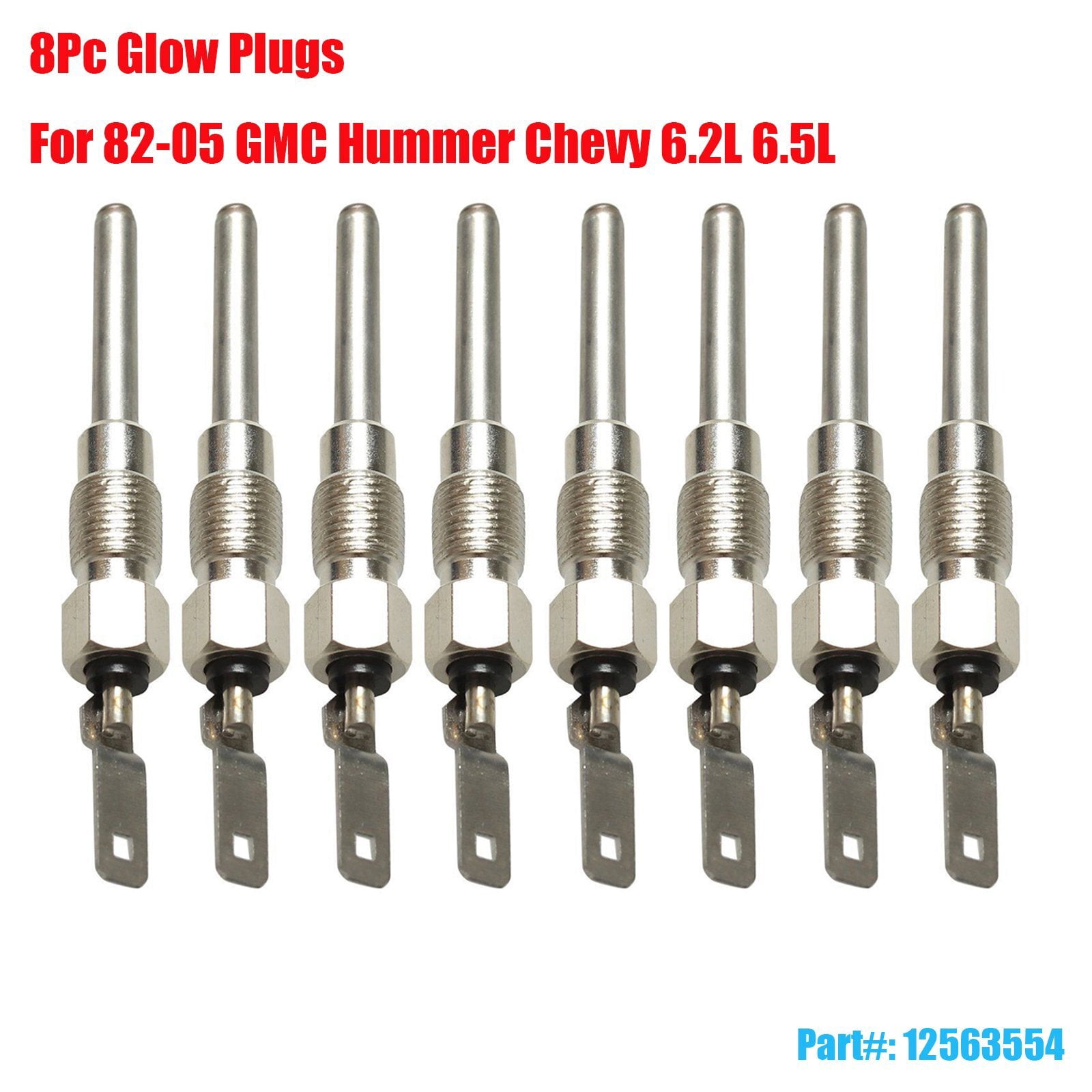 Bougie d'allumage universelle 8 pièces/ensemble 12563554 bougie de préchauffage pour GMC 6.5L 6