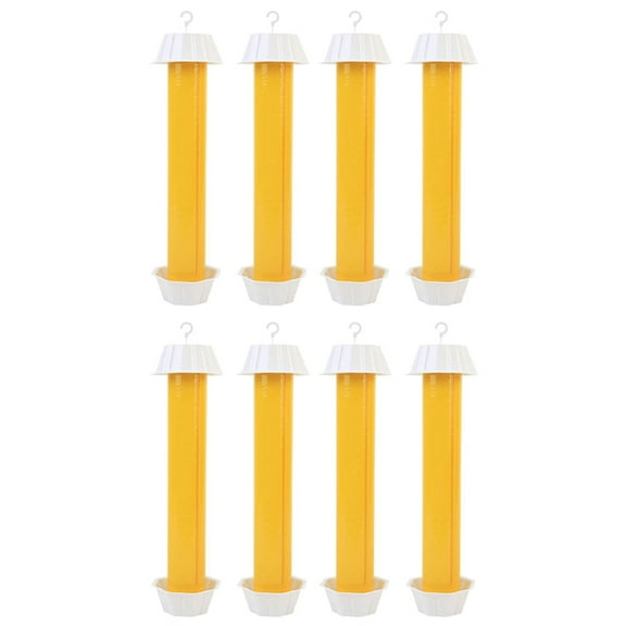 8X Hanging Sticky Fly Traps, Disposable Traps for Outdoors Indoors to Control House Flies, Moths