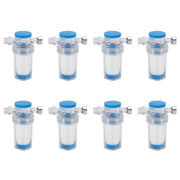 8X Household to Impurity Rust Sediment Washing Machine Water Heater Shower Shower Water Filter Front Tap Water Purifier,8 x water purifier filter(in pp filter),white & blue