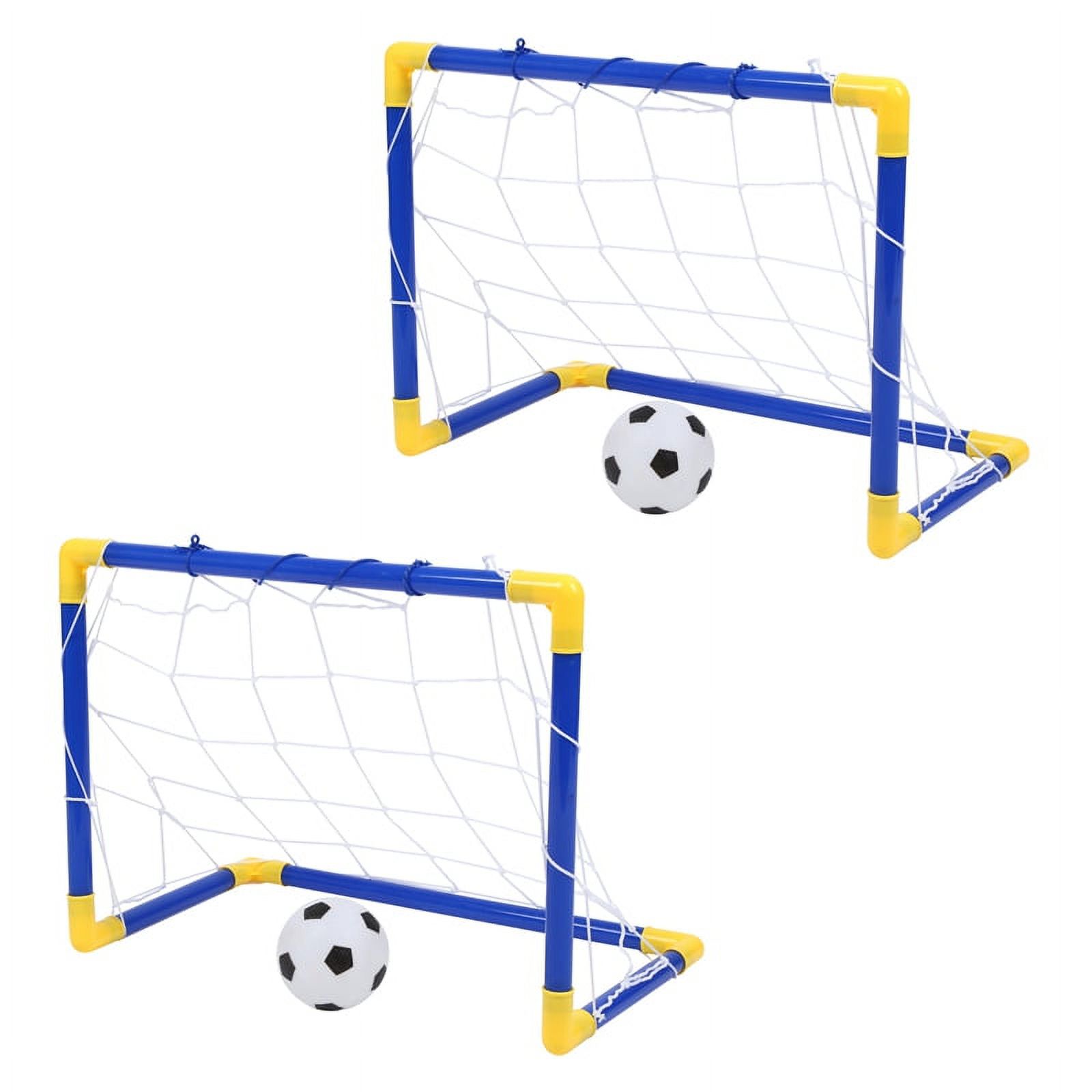 8X Indoor Mini Folding Football Ball Goal Post Net Set+Pump Kids Sport