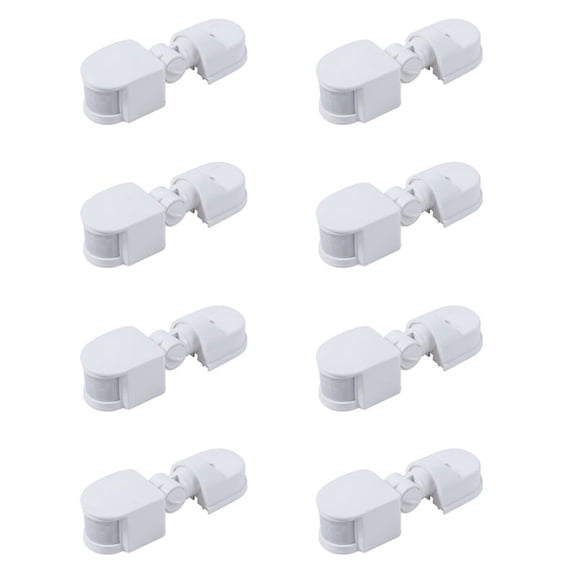 8X Infrared Motion Sensor AC110V-240V Adjustable Sensor Switch for PIR Body Motion Sensors for Multiple Scenarios(White),8 x infrared motion sensor,White