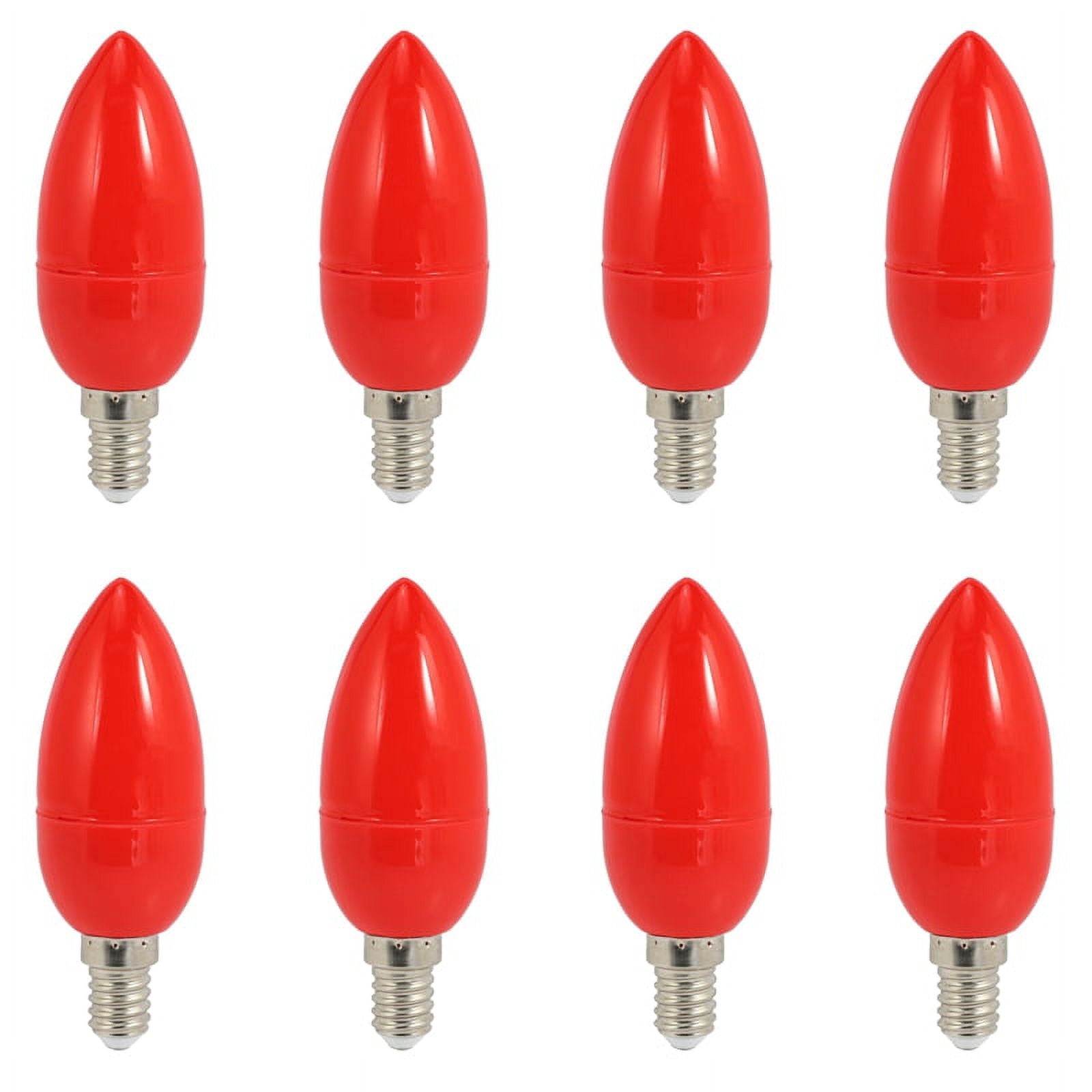 8X LED Candle Light Candle Light Bulbs Red Fortune Lamp God Lights ...