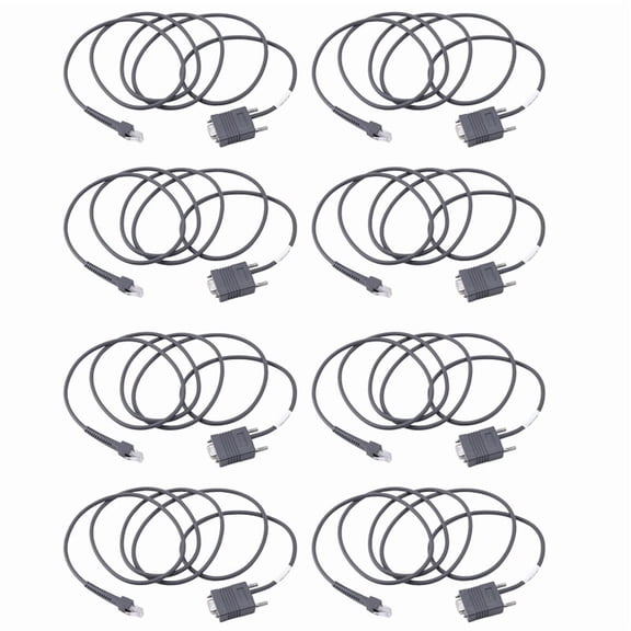 8X LS2208 RS232 Serial Cable CBA-R01-S07PAR Barcode Scanner LS2208 6.5 Feet,8 x Serial cable,Gray