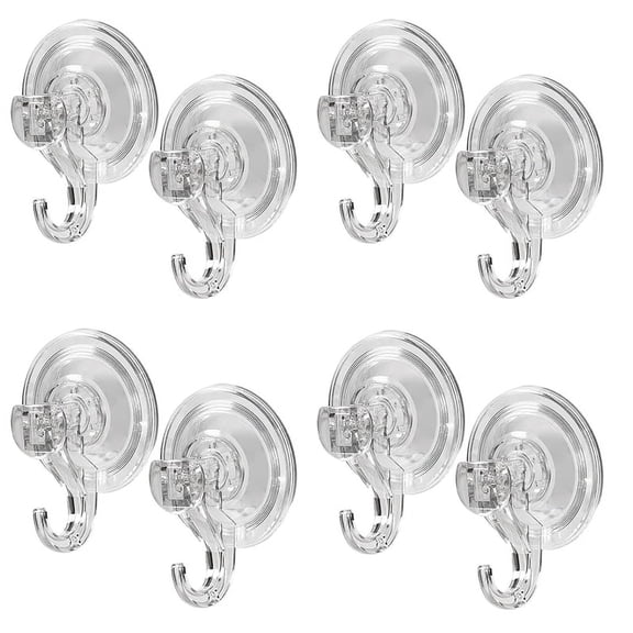 8X Large Transparent Reusable Heavy Duty Vacuum Suction Cup Hook