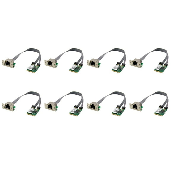 8X M.2 A+E KEY 2.5G Ethernet LAN Card RTL8125B Industrial Control Network Card PCI Express Network Adapter