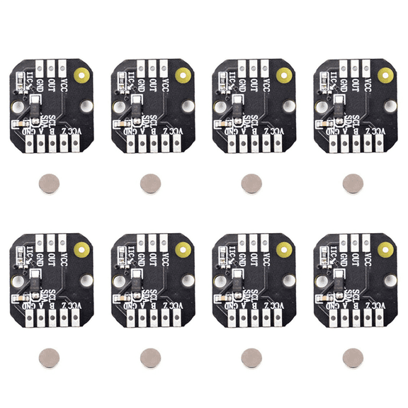 8X MT6701 Magnetic Encoder Module PWM/ Brushless Motor Encoder ABZ Mode 1024 Lines Replaces AS5600 Module,8 x Magnetic encoder 8 x Magnet,Black