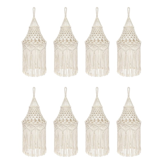 8X Macrame Lamp Shade Hanging Pendant Light Cover Modern Office Bedroom Living Room Nursery Dorm Room Bohemian