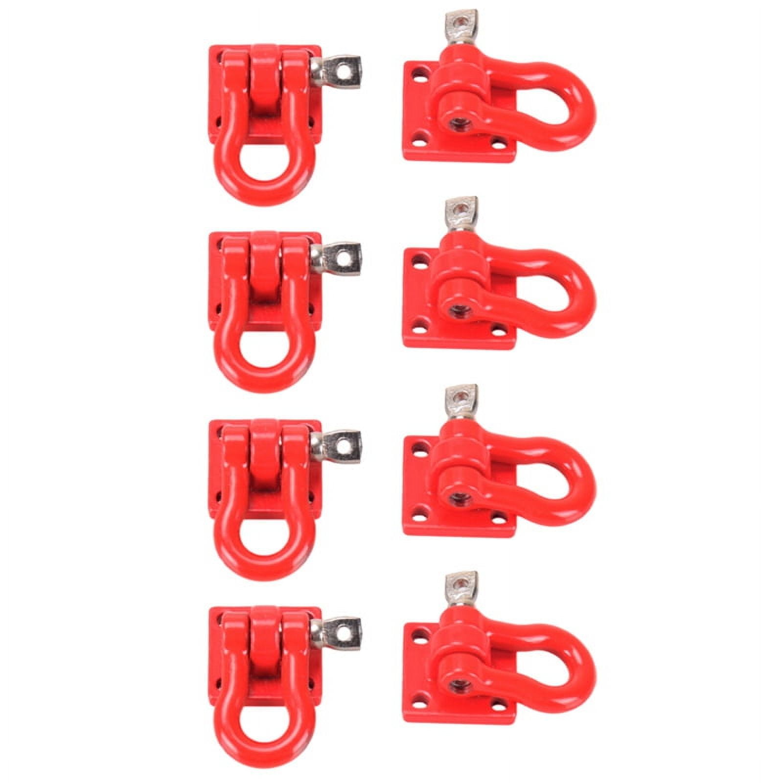 2pcs Metal Climbing Trailer Tow Hook Hooks Buckle, Winch Shackles Accessory For 1/10 Scale RC Crawler Truck D90 SCX10 Red Black - 26