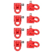 8X Metal Climbing Trailer Tow Hook Hooks Buckle, Winch Shackles Accessory for 1/10 Scale RC Crawler Truck D90 SCX10,Red