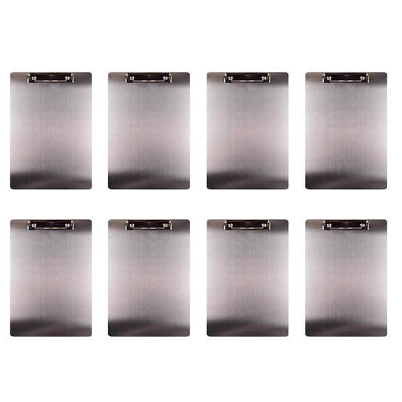 8X Metal Clipboard Folder A4 Stainless Steel Clip Board Bill Storage Folder Writing File Board Menu Splint for Business