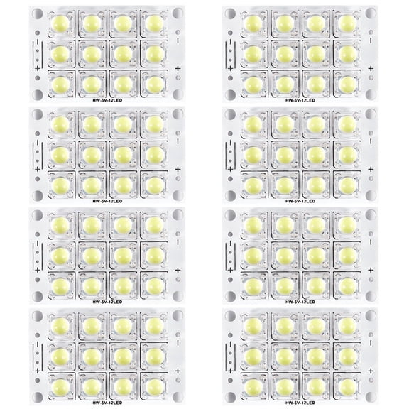 8X New DC 3V 5V 12 LED Super Bright White Piranha LED Circuit Board LED Lights Light Yacht,8 x LED light board,White