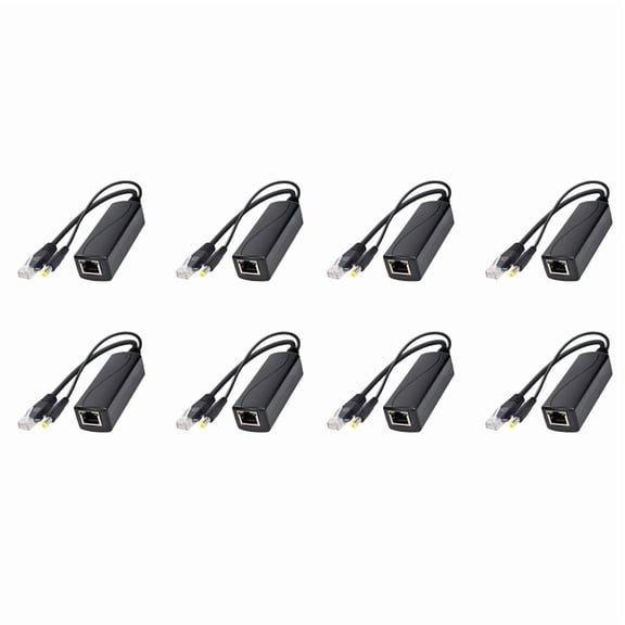 8X PS5712TG Gigabit Power over Ethernet Splitter 10/100/1000Mpbs RJ45 Support IEEE802.3 Af/At(30W) PoE Splitter