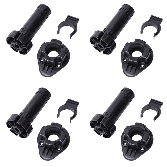 8X Plastic Adjustable Height Kitchen Cupboard Plinth Foot Leg Pair Black