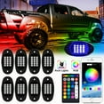 thumbnail image 1 of 8X Pod RGB LED Rock Lights Kit Underglow Lights Truck Bluetooth APP Control, 1 of 8