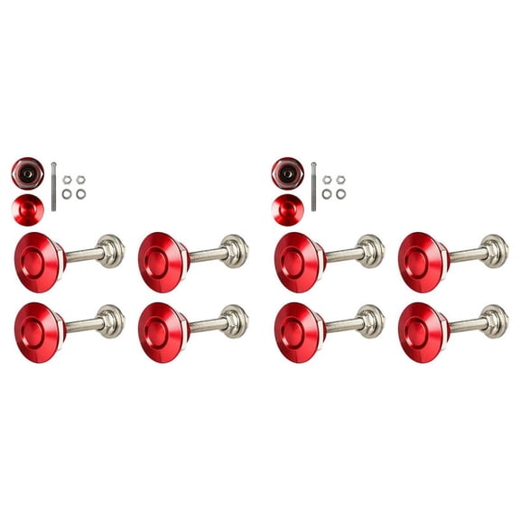 8X Quick Release Push Hood Latch Button Car Pin Bonnet Lock Bumper Clip Latches Red,8 x Release Push Hood Latch(With screws),Red