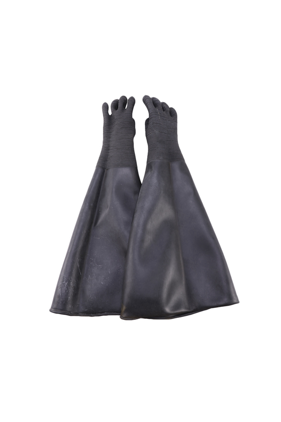 NEW Rubber Black Sandblaster Gloves Stripe Abrasive Sand Blasting for Cabinet 65x30cm