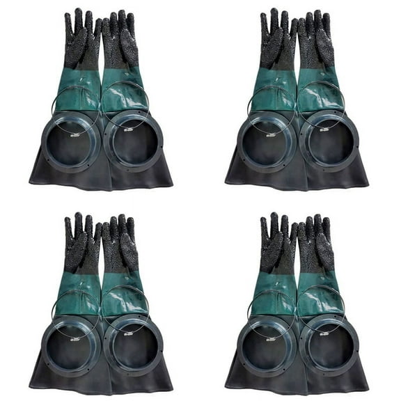 8X Sandblasting Gloves SandBlaster Parts 60cm with O Rings for Sandblast Cabinet