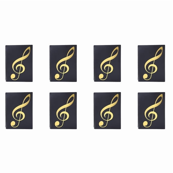 8X Sheet Music Folder, 60 Pages, Sheet Music/Holder,Fits Letter Size A4, Writable & Detachable Choir Folder (Black)