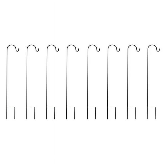 8X Shepherd Hooks Rust Garden Stake Outdoor Metal Plant Stand Hanger Bird Feeder Pole 120X10X1cm